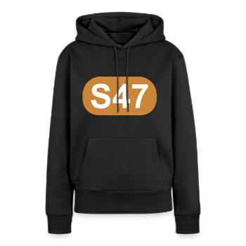 S-Bahn Berlin S47 - Frauen Premium Bio Hoodie - Schwarz - Vorne - Julia (174cm)