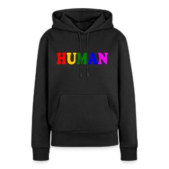Human - Sweat à capuche Premium bio Femme - noir - Devant - Julia (174cm)