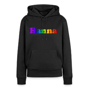 Hanna - Frauen Premium Bio Hoodie - Schwarz - Vorne - Julia (174cm)