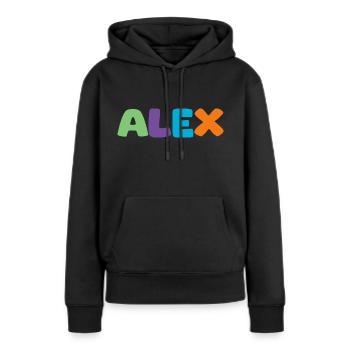 Name - Alex - Frauen Premium Bio Hoodie - Schwarz - Vorne - Julia (174cm)