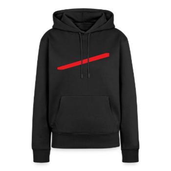 Town sign red line - Women’s Premium Organic Hoodie - black - Front - Julia (174cm)