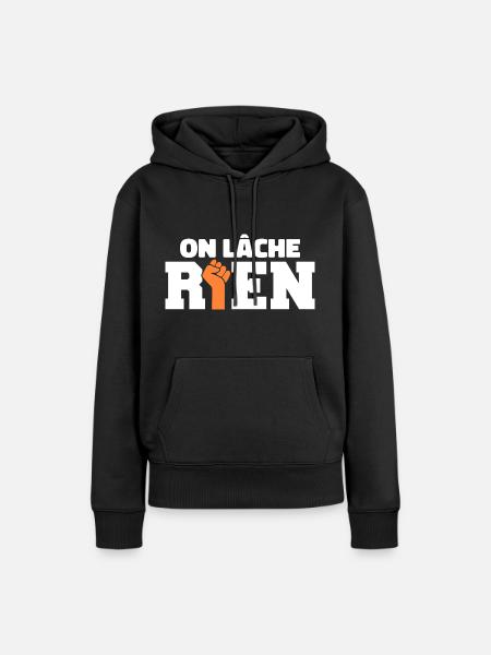 Wir lassen nichts los - Frauen Premium Bio Hoodie - Schwarz