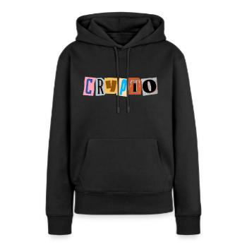 Crypto Collage Style T-Shirt - Frauen Premium Bio Hoodie - Schwarz - Vorne - Julia (174cm)