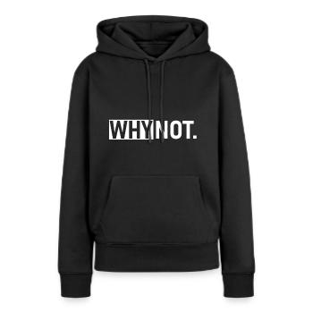 Un slogan de non-adverse - Sweat à capuche Premium bio Femme - noir - Devant - Julia (174cm)