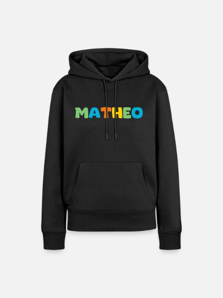Name - Matheo - Frauen Premium Bio Hoodie - Schwarz
