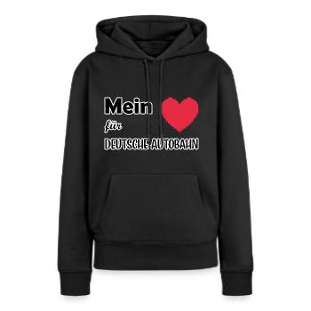 Mein Herz für Deutsche Autobahn - Frauen Premium Bio Hoodie - Schwarz - Vorne - Julia (174cm)