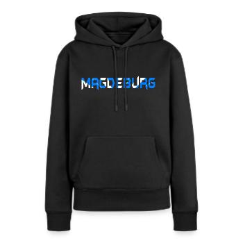 Magdeburg Ville natale à la maison - Sweat à capuche Premium bio Femme - noir - Devant - Julia (174cm)