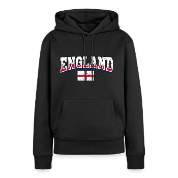 Fan d’Angleterre - Sweat à capuche Premium bio Femme - noir - Devant - Julia (174cm)