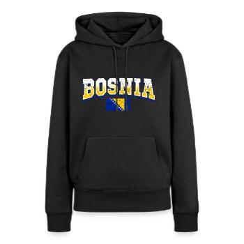 Fan de Bosnie - Sweat à capuche Premium bio Femme - noir - Devant - Julia (174cm)