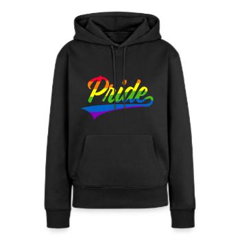 PRIDE LGBT CSD - Sweat à capuche Premium bio Femme - noir - Devant - Julia (174cm)