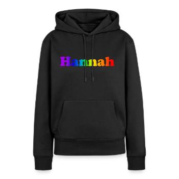 Hannah - Frauen Premium Bio Hoodie - Schwarz - Vorne - Julia (174cm)