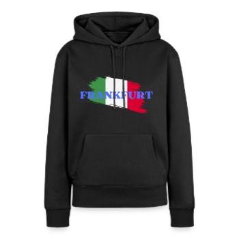Francfort - Sweat à capuche Premium bio Femme - noir - Devant - Julia (174cm)
