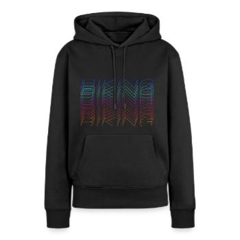 Schriftzug Biking - Frauen Premium Bio Hoodie - Schwarz - Vorne - Julia (174cm)