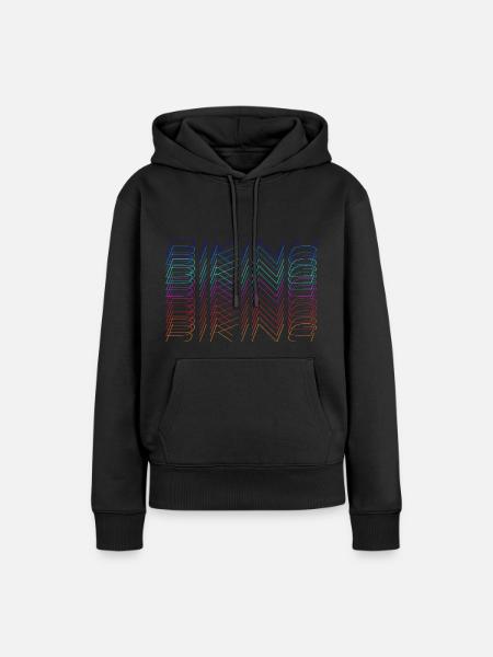 Schriftzug Biking - Frauen Premium Bio Hoodie - Schwarz