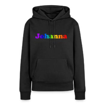 Johanna - Frauen Premium Bio Hoodie - Schwarz - Vorne - Julia (174cm)