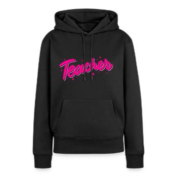 Teacher Retro Cute Teacher Design - Sweat à capuche Premium bio Femme - noir - Devant - Julia (174cm)