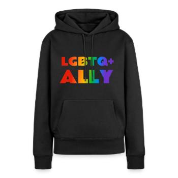 LGBTQ Ally - Women’s Premium Organic Hoodie - black - Front - Julia (174cm)