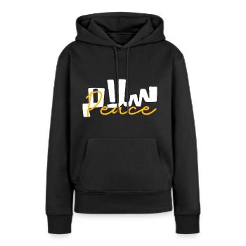 Salam paix - Sweat à capuche Premium bio Femme - noir - Devant - Julia (174cm)