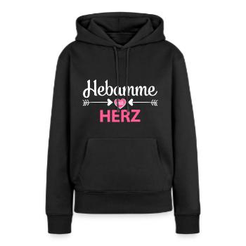 Hebamme Mit Herz Hebammengeschenk Danke Abschied - Frauen Premium Bio Hoodie - Schwarz - Vorne - Julia (174cm)