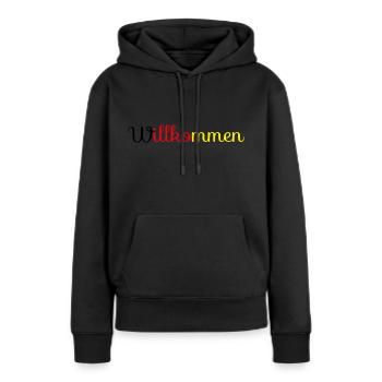 Deutschland Willkommen Flagge Patriot Geschenk - Frauen Premium Bio Hoodie - Schwarz - Vorne - Julia (174cm)
