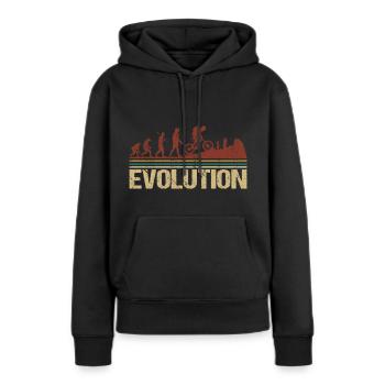 MTB Mountain bike Papa Dad Mtb Evolution Retro - Frauen Premium Bio Hoodie - Schwarz - Vorne - Julia (174cm)
