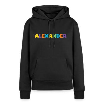 Name - Alexander - Frauen Premium Bio Hoodie - Schwarz - Vorne - Julia (174cm)