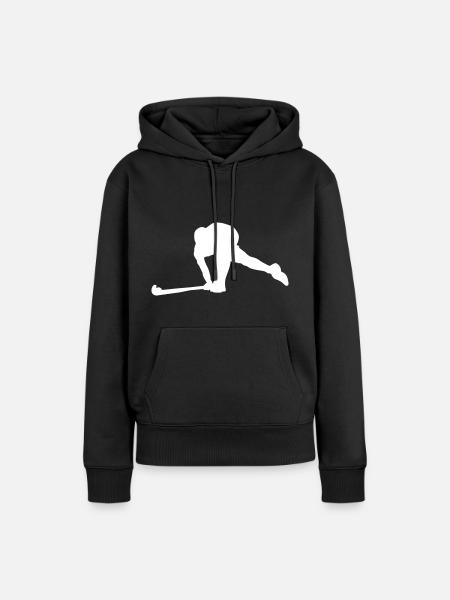 Feldhockey Landhockey Hockey Geschenk - Frauen Premium Bio Hoodie - Schwarz