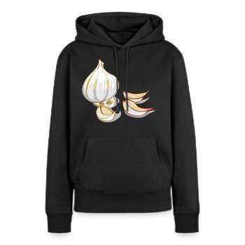 Knoblauch - Frauen Premium Bio Hoodie - Schwarz - Vorne - Julia (174cm)