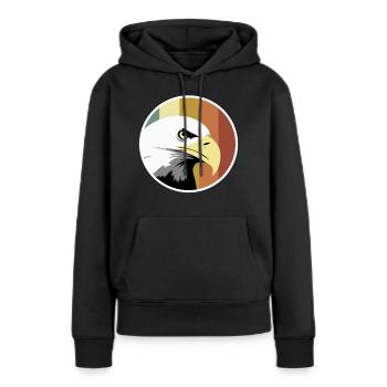 Adler - Frauen Premium Bio Hoodie - Schwarz - Vorne - Julia (174cm)