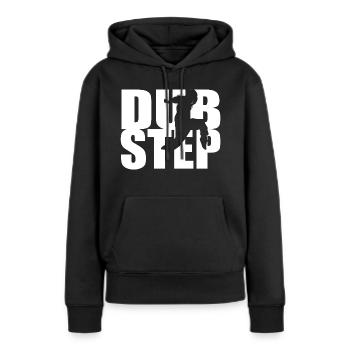 DUBSTEP - Sweat à capuche Premium bio Femme - noir - Devant - Julia (174cm)