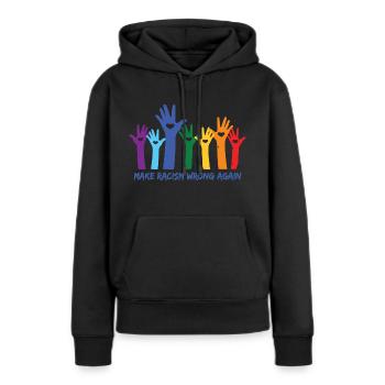 Lutte contre le racisme Paix mondiale - Sweat à capuche Premium bio Femme - noir - Devant - Julia (174cm)