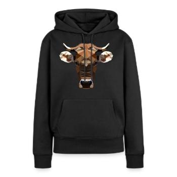 Polygone de vache - Sweat à capuche Premium bio Femme - noir - Devant - Julia (174cm)