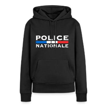 Picole Nationale - Sweat à capuche Premium bio Femme - noir - Devant - Julia (174cm)