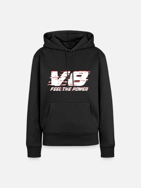 V8 - Frauen Premium Bio Hoodie - Schwarz