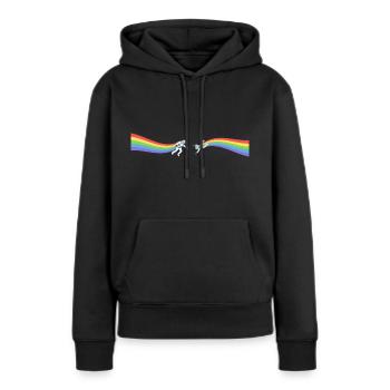 Pride astronaute Arc-en-ciel LGBT CSD Gay Cadeau - Sweat à capuche Premium bio Femme - noir - Devant - Julia (174cm)