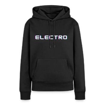 electro music springbreak - Sweat à capuche Premium bio Femme - noir - Devant - Julia (174cm)
