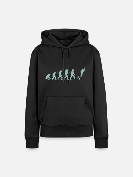 Tauchen Evolution - Frauen Premium Bio Hoodie - Schwarz