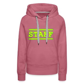 Staff - Frauen Premium Bio Hoodie - Malve - Vorne - Isabella (175cm)