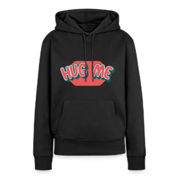 Umarme mich | Farben änderbar - Frauen Premium Bio Hoodie - Schwarz - Vorne - Julia (174cm)