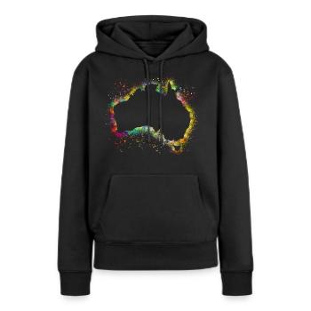 Continent australien - Sweat à capuche Premium bio Femme - noir - Devant - Julia (174cm)