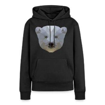 Ours polaire - Sweat à capuche Premium bio Femme - noir - Devant - Julia (174cm)