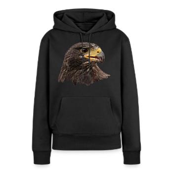 Adler, Falke, Greifvogel, braun - Frauen Premium Bio Hoodie - Schwarz - Vorne - Julia (174cm)
