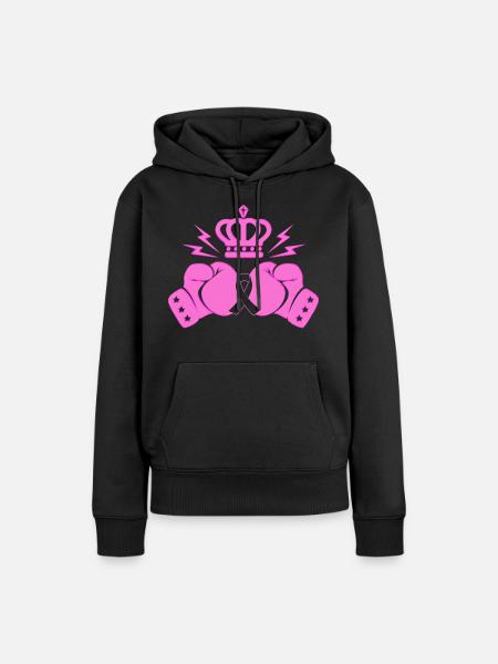 Lutte contre le cancer du sein - Sweat à capuche Premium bio Femme - noir