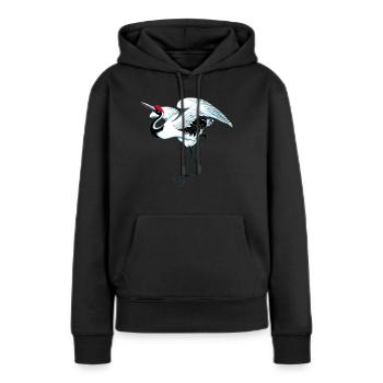 Grue LoPi - Sweat à capuche Premium bio Femme - noir - Devant - Julia (174cm)