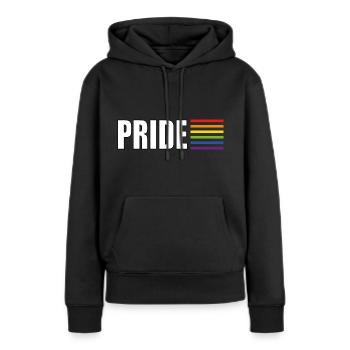 Drapeau arc-en-ciel de la fierté - Sweat à capuche Premium bio Femme - noir - Devant - Julia (174cm)