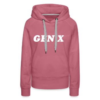 Gen X FAFO Generation X - Women’s Premium Organic Hoodie - mauve - Front - Isabella (175cm)