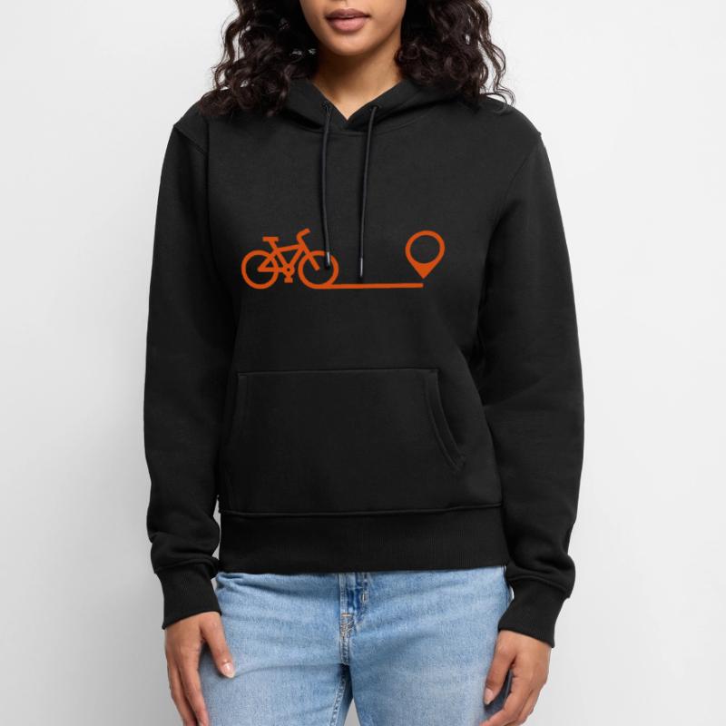 Bicycle with Map Pointer Women’s Premium Organic Hoodie