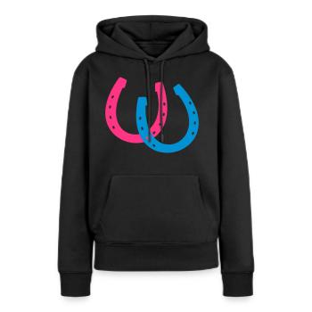 Hufeisen - Frauen Premium Bio Hoodie - Schwarz - Vorne - Julia (174cm)