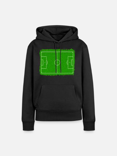 Fußballstadion, fußballrasen / Boisko, Piłka nożna - Frauen Premium Bio Hoodie - Schwarz