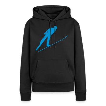 saut ski combine nordique silhouette 1 - Sweat à capuche Premium bio Femme - noir - Devant - Julia (174cm)